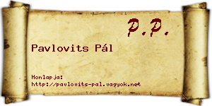 Pavlovits Pál névjegykártya