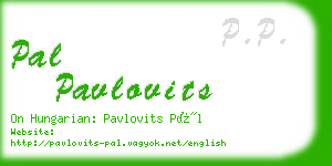 pal pavlovits business card